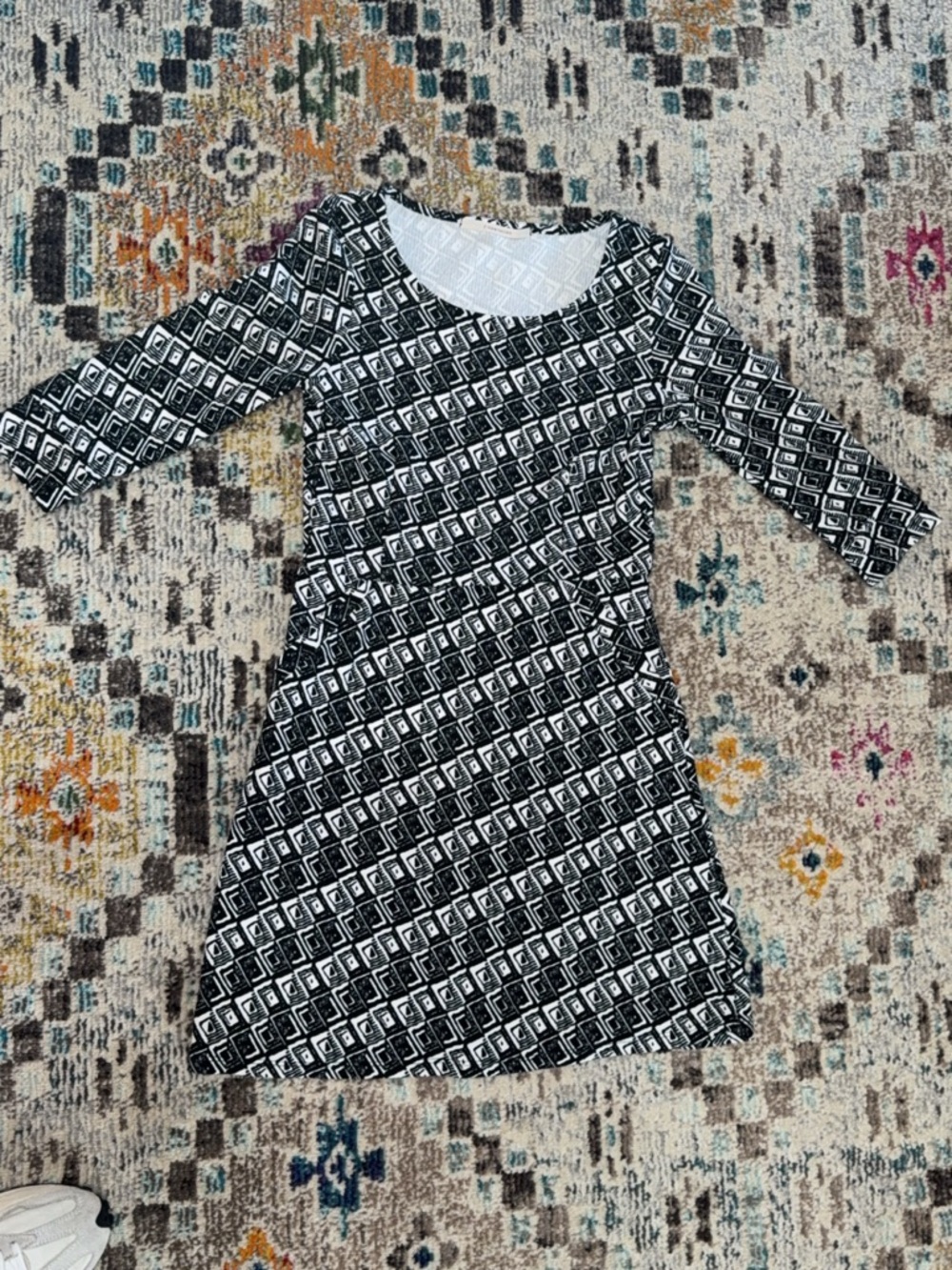 41 Hawthorn Black and White Geometric Dress
